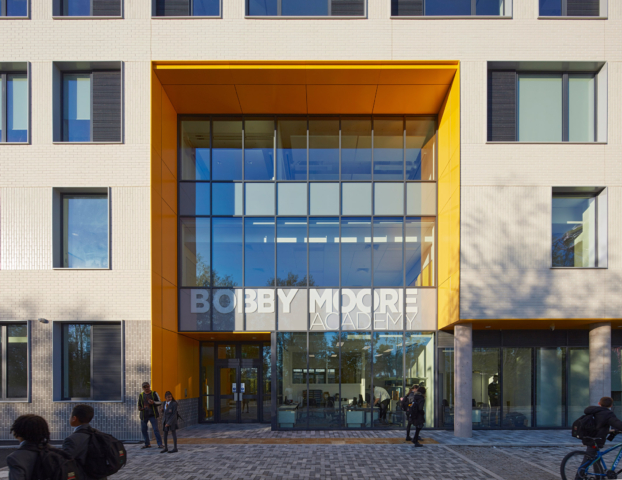 AVS 34 surface mounted louvres at the Sir Bobby Moore Academy, Stratford